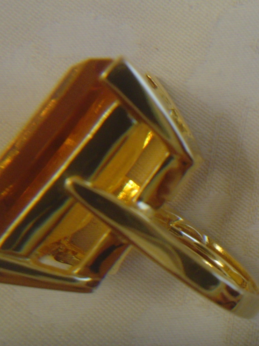 Kenneth J Lane (KJL) RARE Vintage Faux Topaz Colored Stone Ring (Adjustable) - Picture 8 of 14